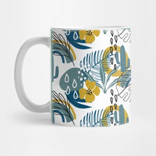 Tropical pattern with exotic plants, cactus, rainbow and modern textures Mug